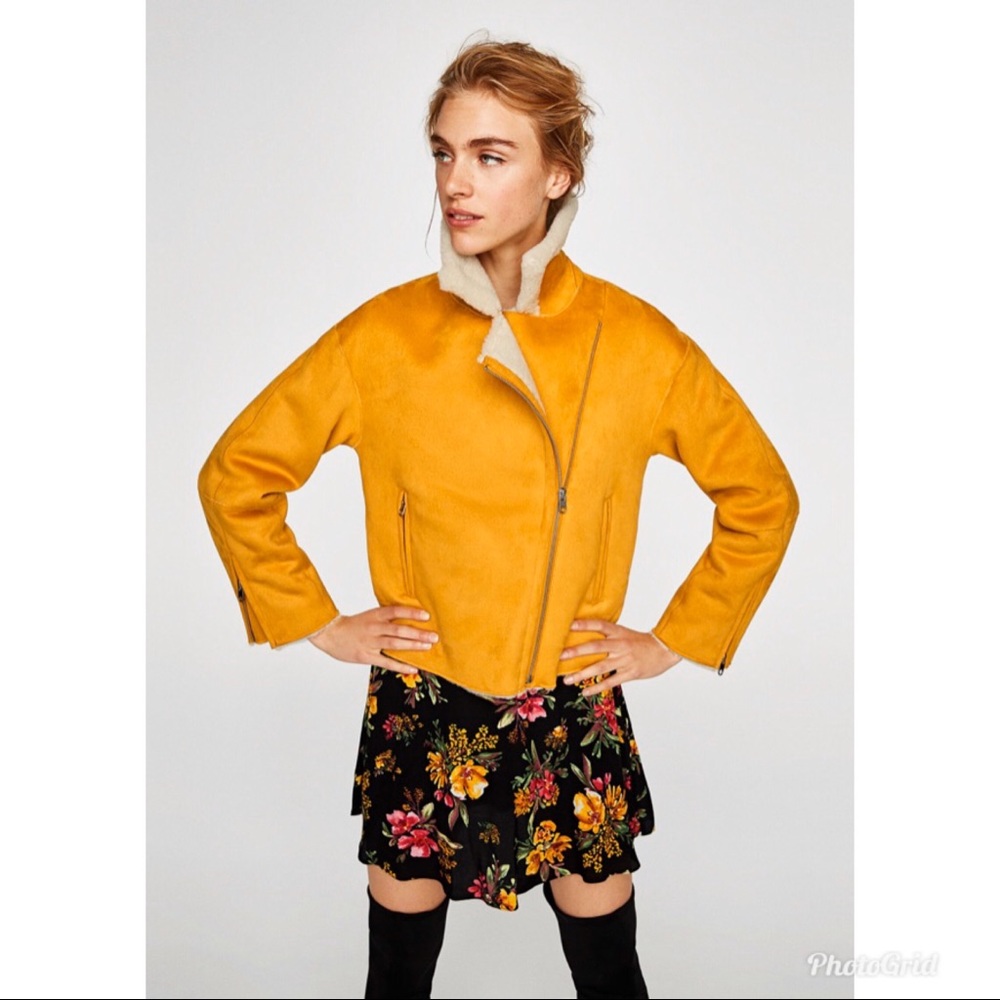ZARA Suede Sherpa sunflower Moro jacket #Cybermondaysale